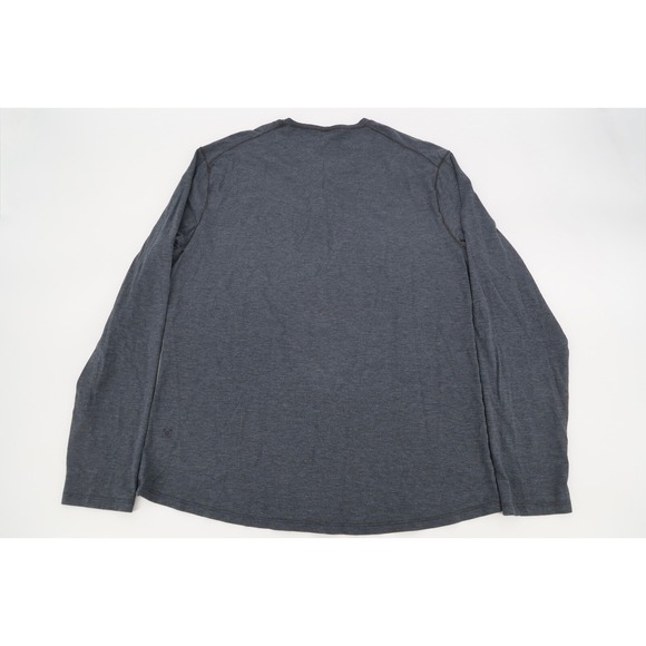 Lululemon Mens Large 5‎ Year Basic Henley Long Sleeve Shirt Heathered Dark Gray - Picture 4 of 9
